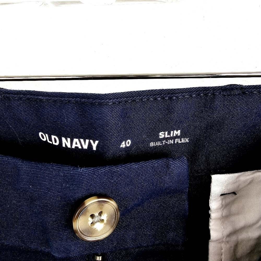 Old Navy #549103 Slim Built-in Flex Rotation Navy Blue Chino Shorts NWT - Picture 5 of 11